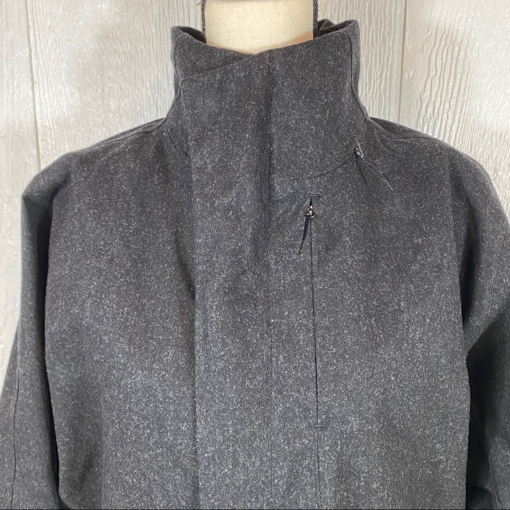 NEW Lululemon Black Wool Blend Trench Coat Medium - Picture 2 of 13